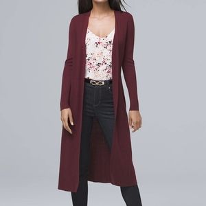 Ribbed Duster - Port red - XS